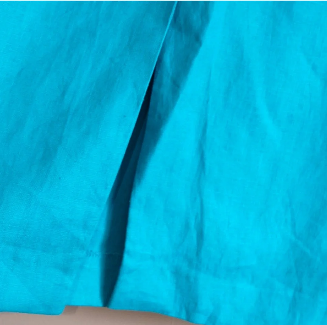 80's Teal Linen Skirt by Sharon Young - Image 5