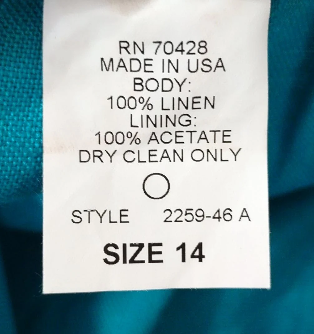 80's Teal Linen Skirt by Sharon Young - Image 8