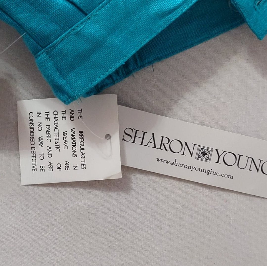 80's Teal Linen Skirt by Sharon Young - Image 9