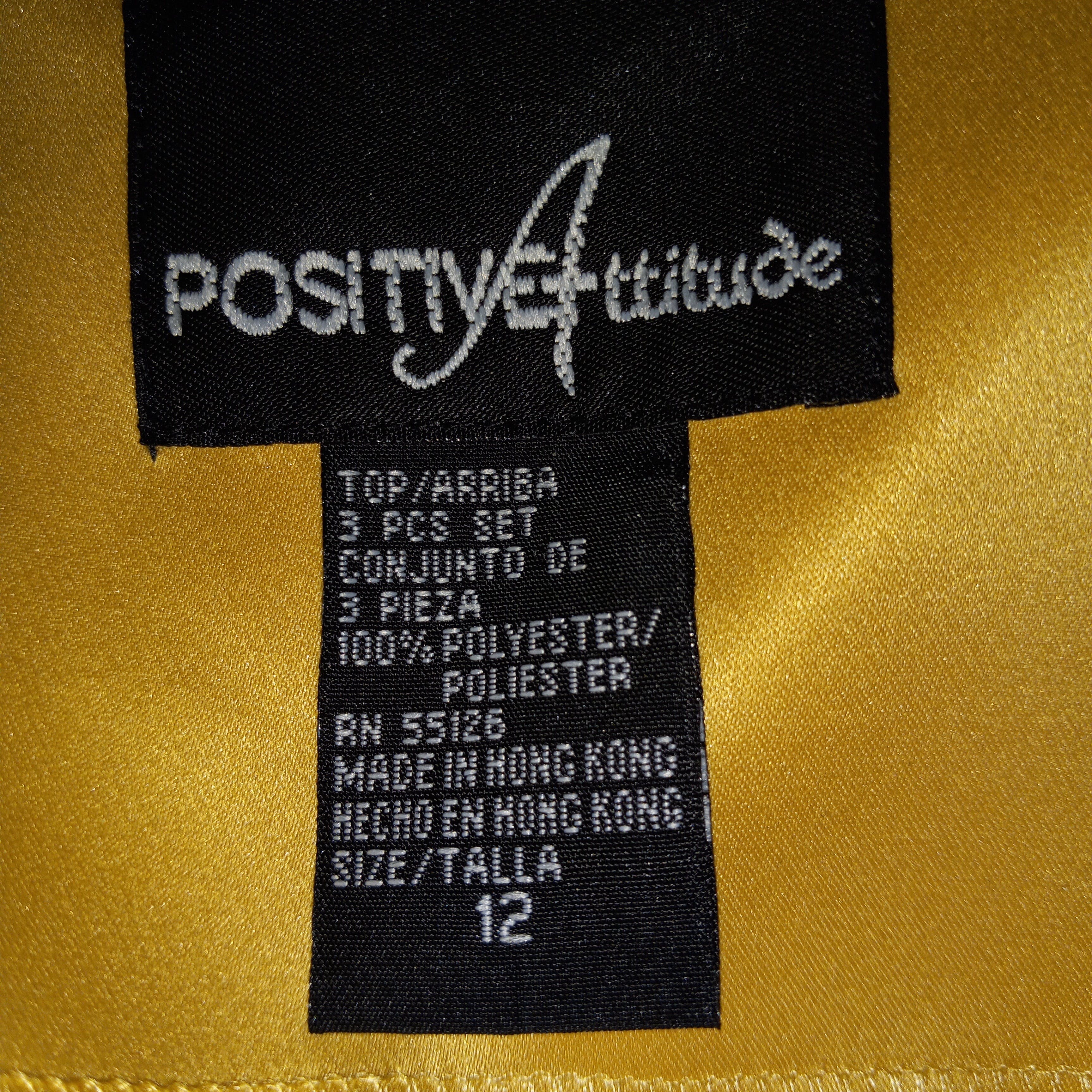 90’s 3 Piece Polyester Black Gold Pants Suit by Positive Attitude - Image 9