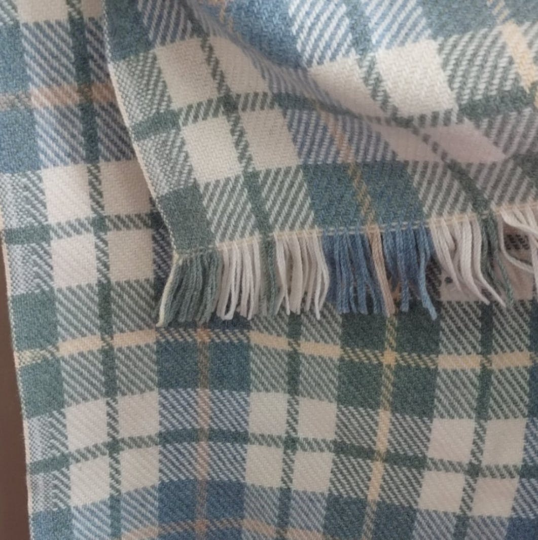 90's Tartan Plaid Wool Fringe Wrap by Pendleton - Image 3