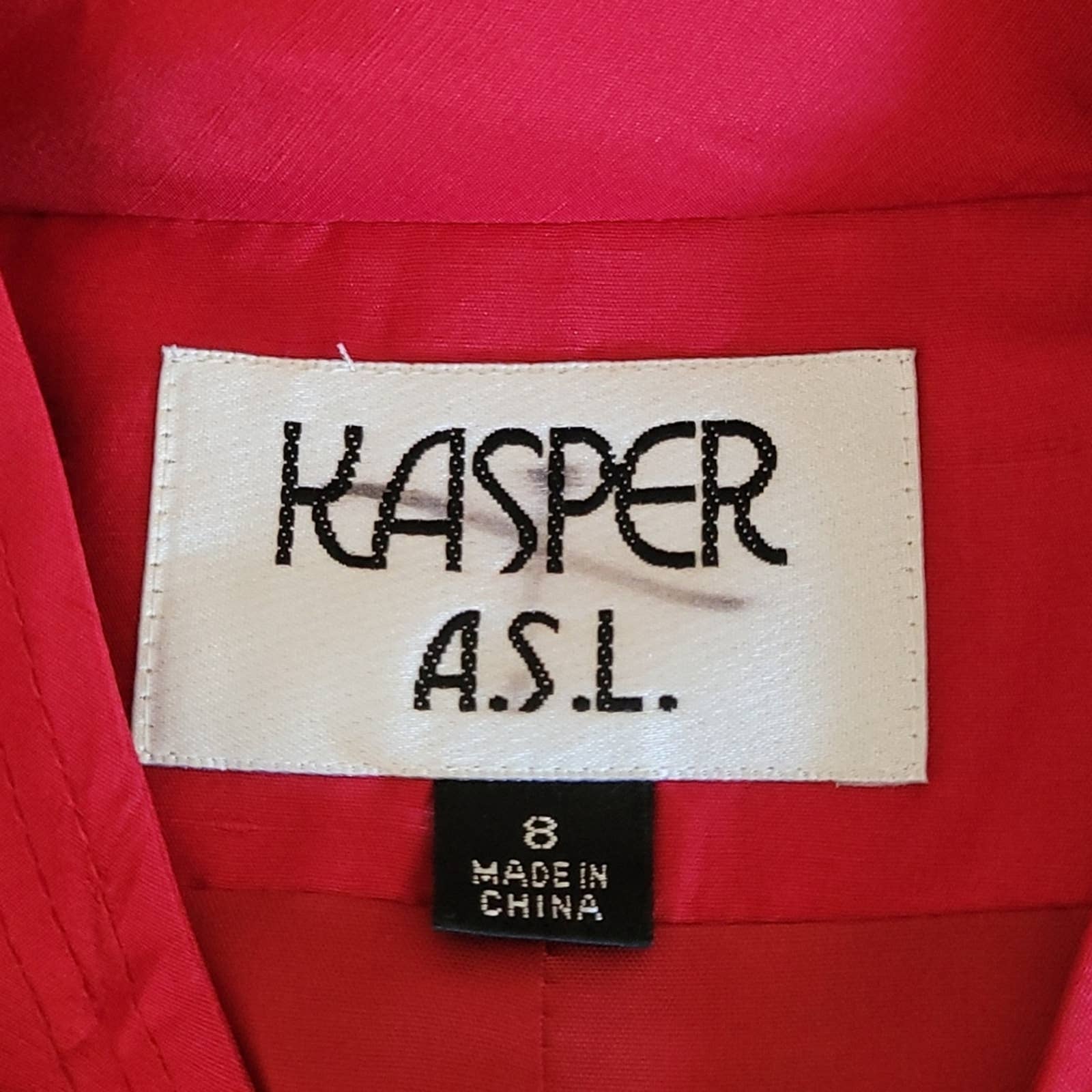 *nwt* Kasper Vintage Red 100% Silk Button-Down Blazer Jacket by Kasper - Image 11