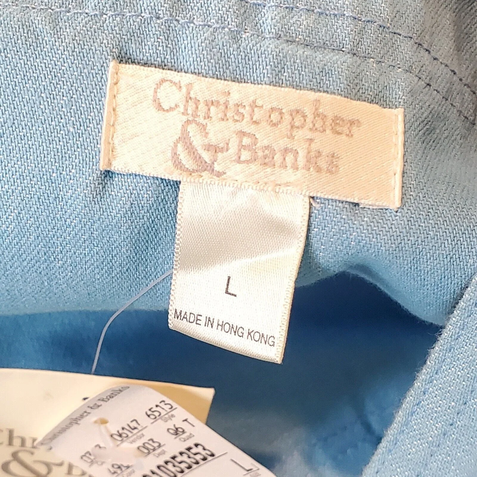 Nwt Vintage 90s Light Blue Denim Pinafore Bib Maxi Dress Pockets Sz M/l Cotton by Christopher & Banks - Image 8