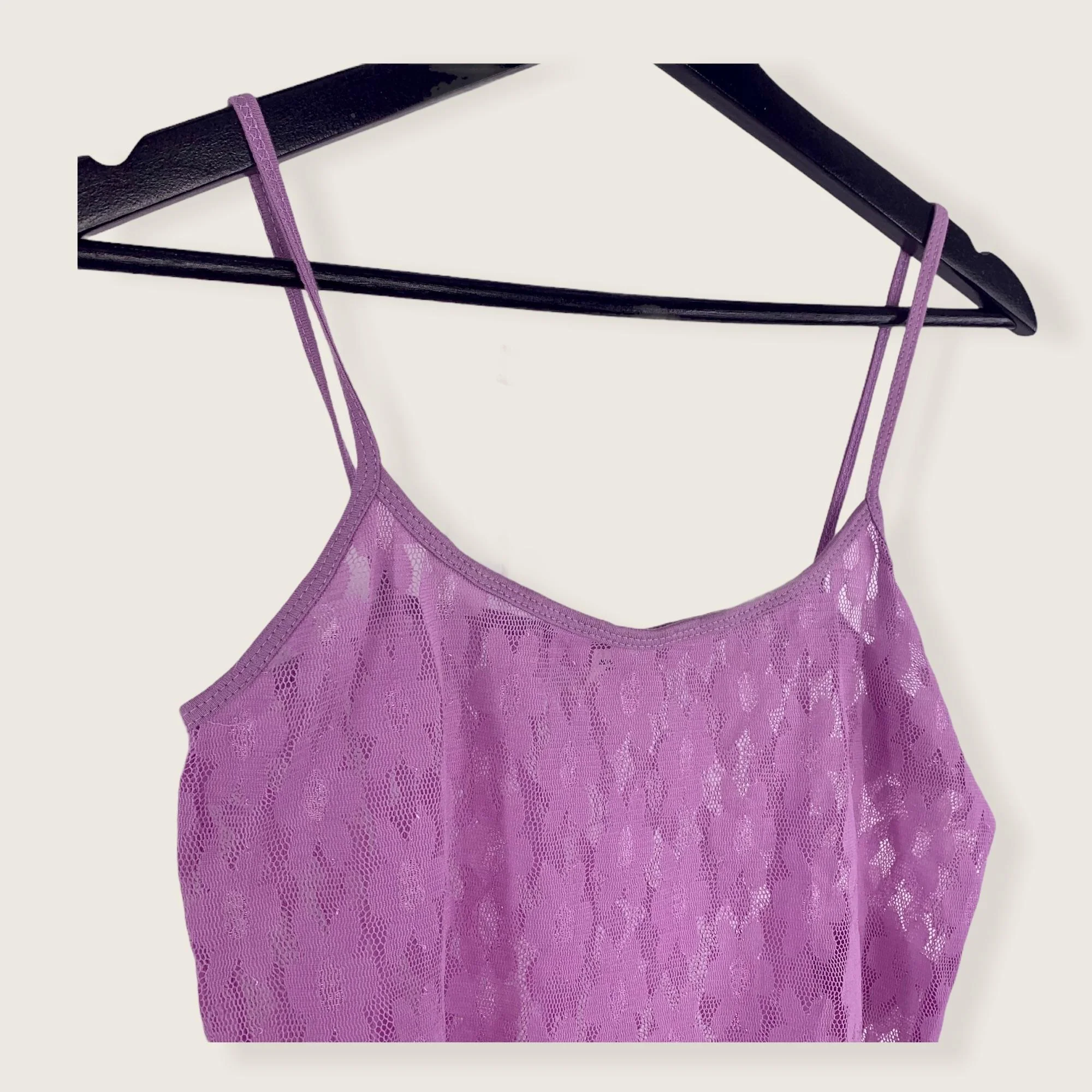 Nwt Vintage 90s Sheer Lace Spaghetti Strap Tank Top Xl - Image 2