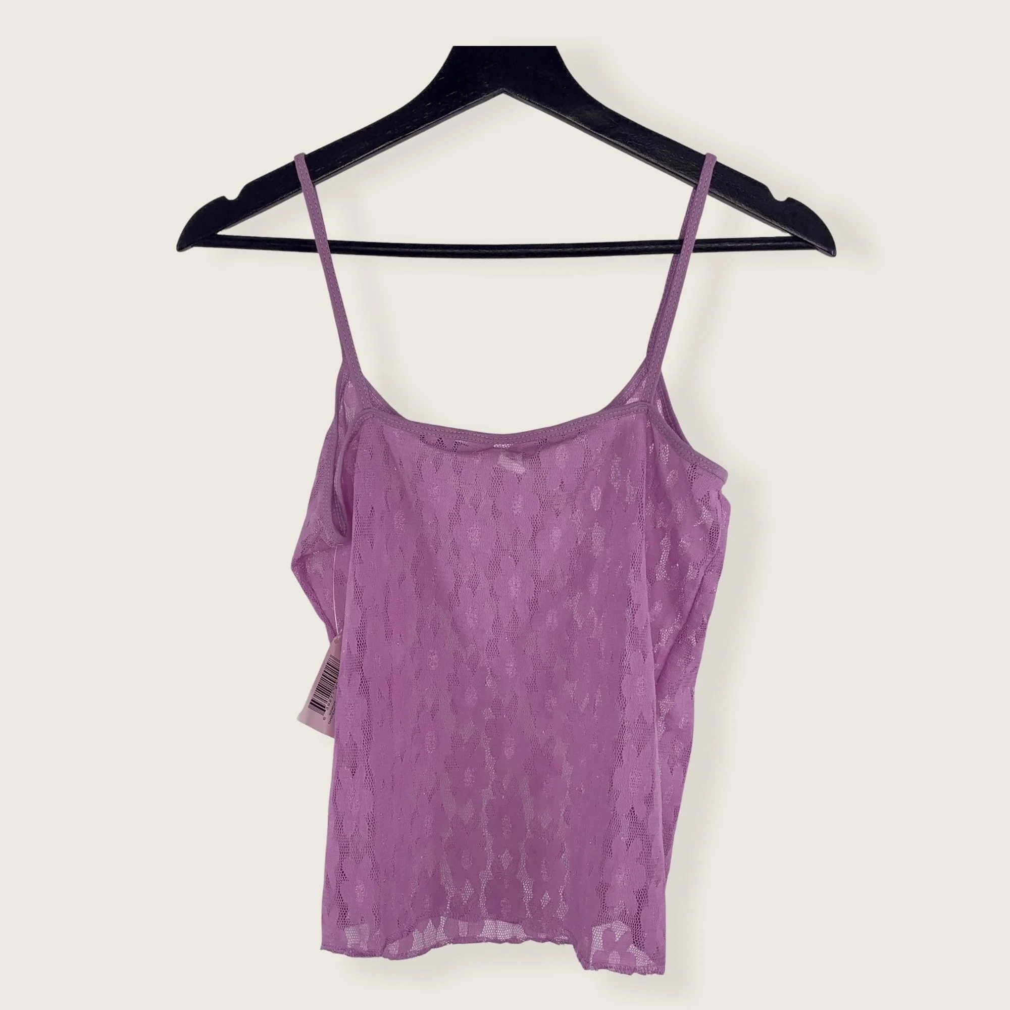 Nwt Vintage 90s Sheer Lace Spaghetti Strap Tank Top Xl - Image 4