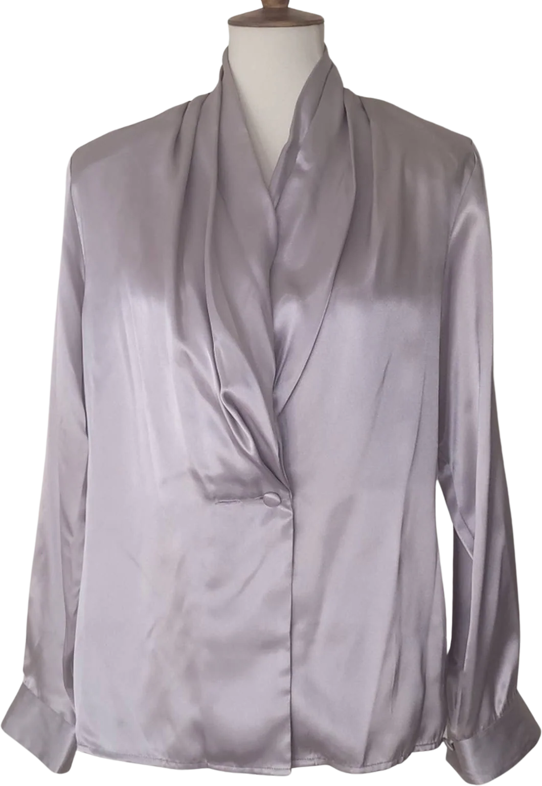 *nwt* Westbound Vintage Silver Long-Sleeved Polyester Blouse by Westbound