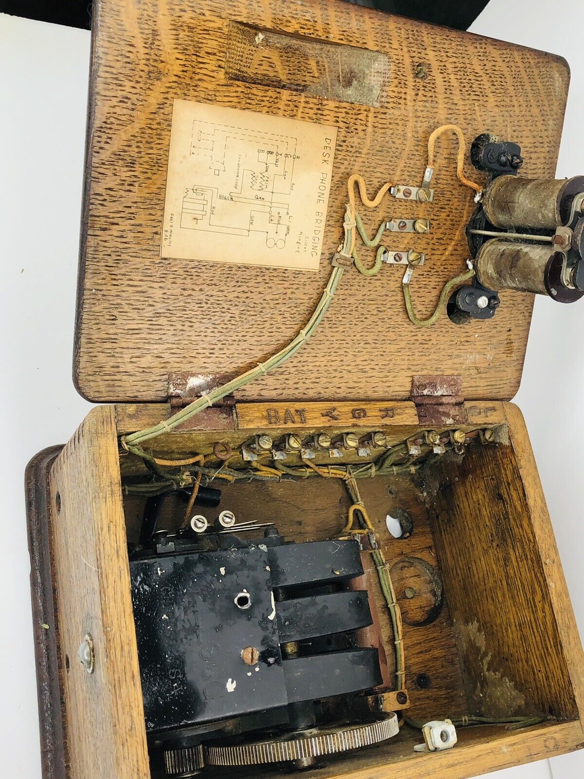 Oak Wall Ringer Box Chicago Telephone Kellogg By Kellog - Image 4