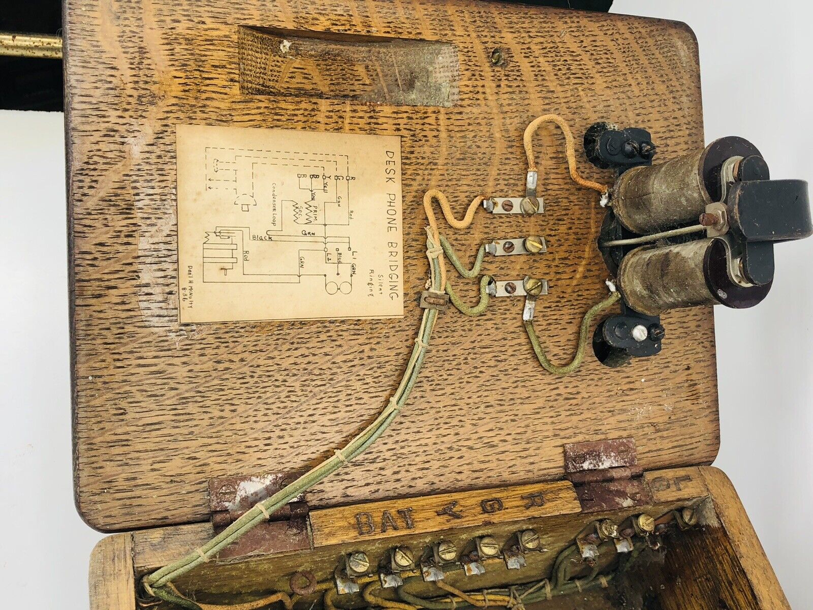 Oak Wall Ringer Box Chicago Telephone Kellogg By Kellog - Image 8