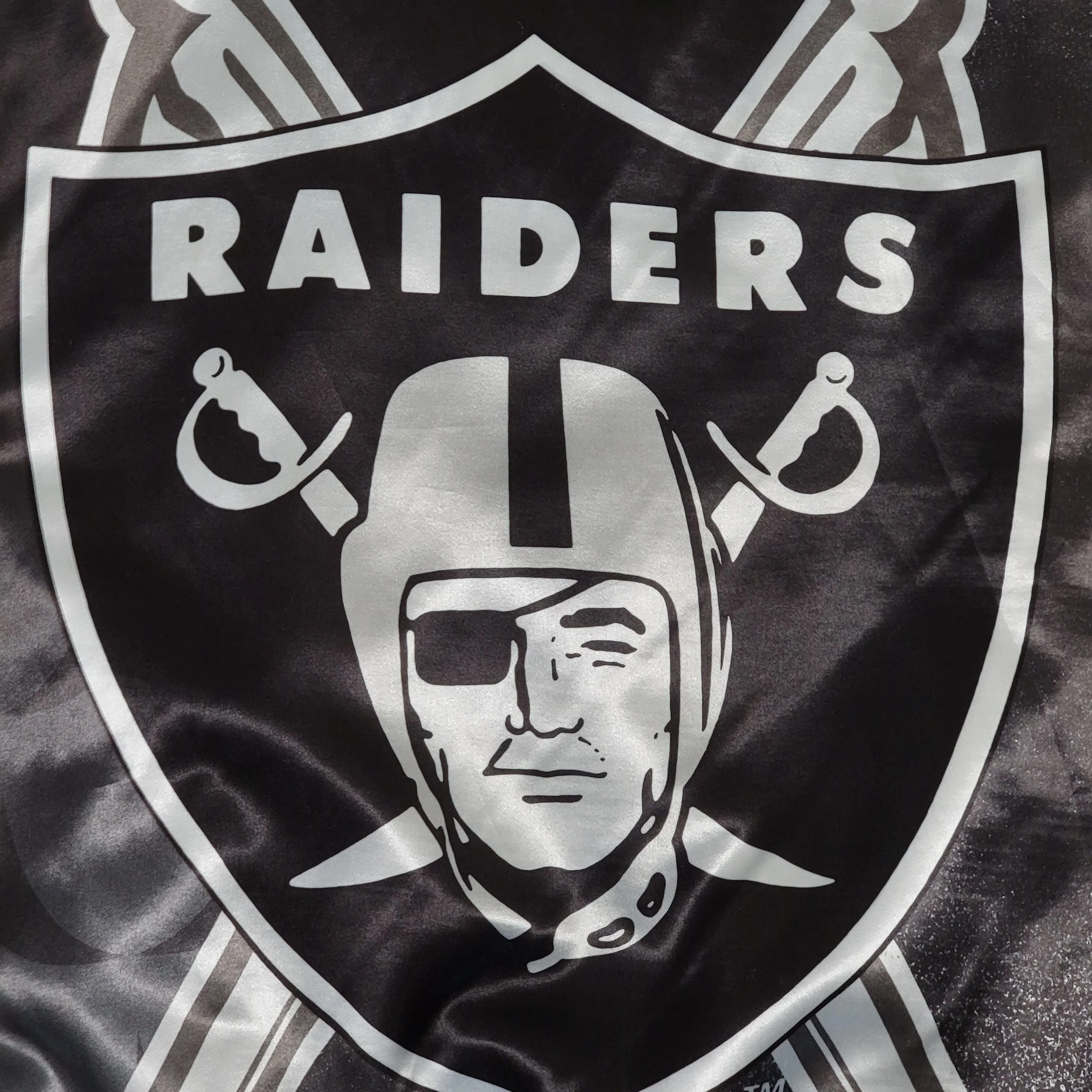 Oakland Raiders Vintage 90s Chalk Line Fanimation Jacket Nfl Football Bomber Jacket Quilted Lining Xl by Chalk Line - Image 5