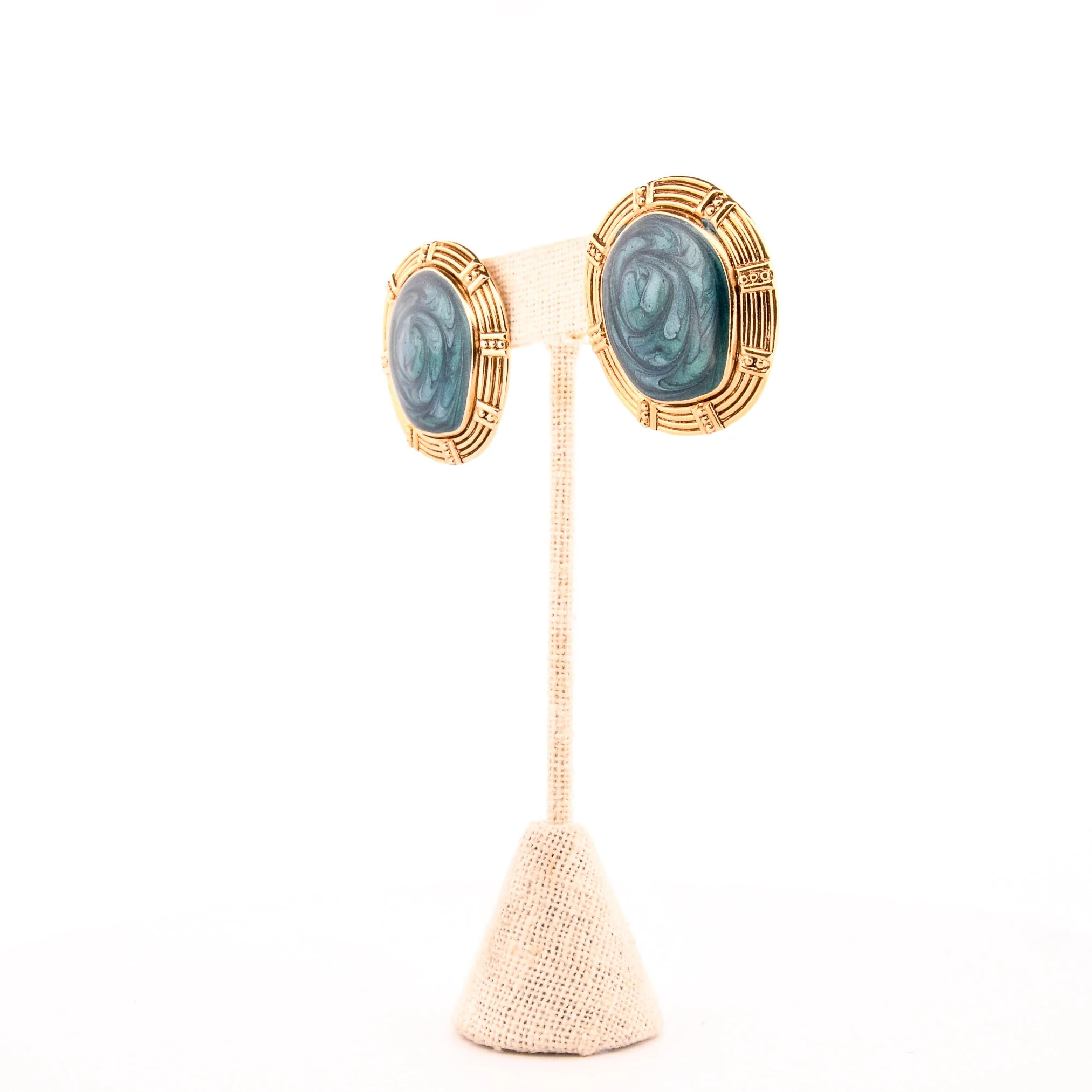 Ocean Waters Gold Statement Earrings - Image 2