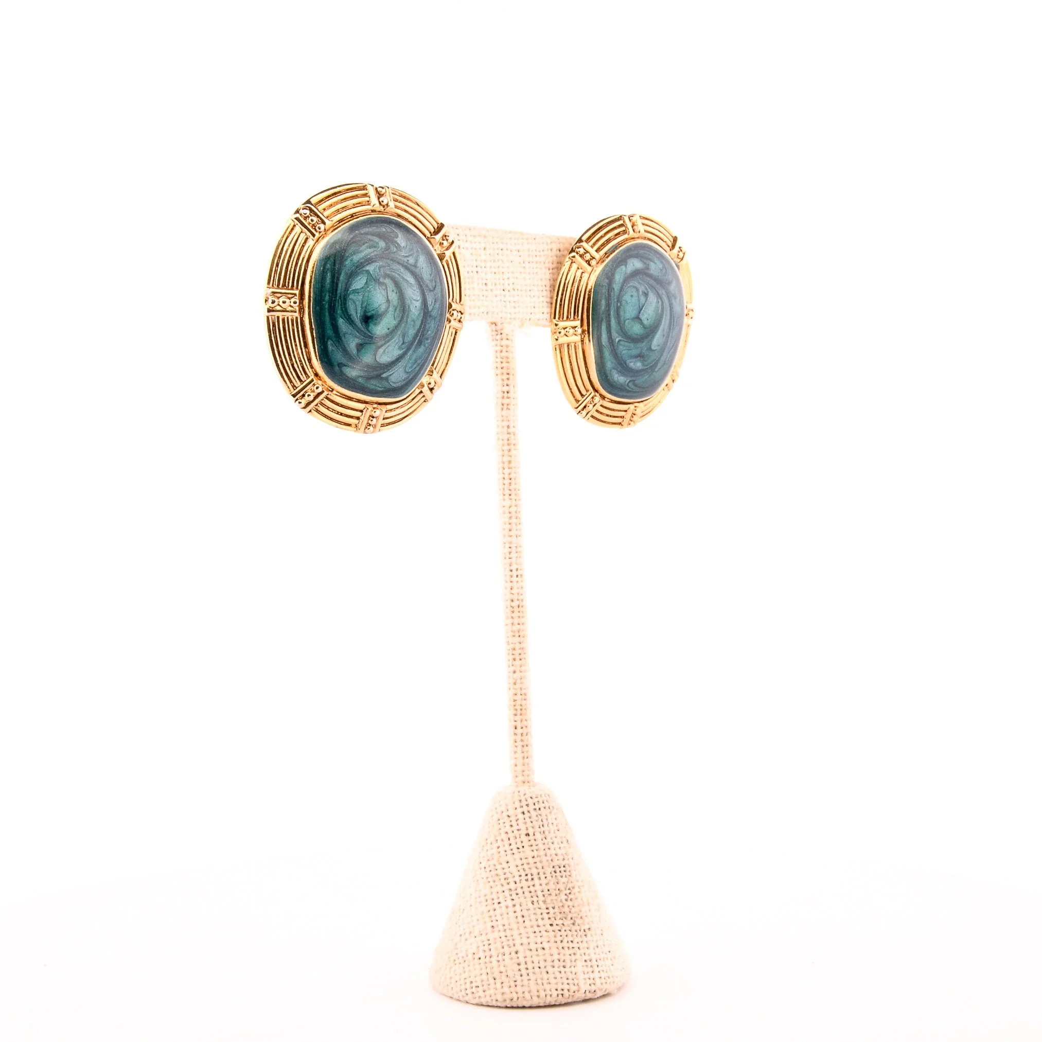 Ocean Waters Gold Statement Earrings - Image 8