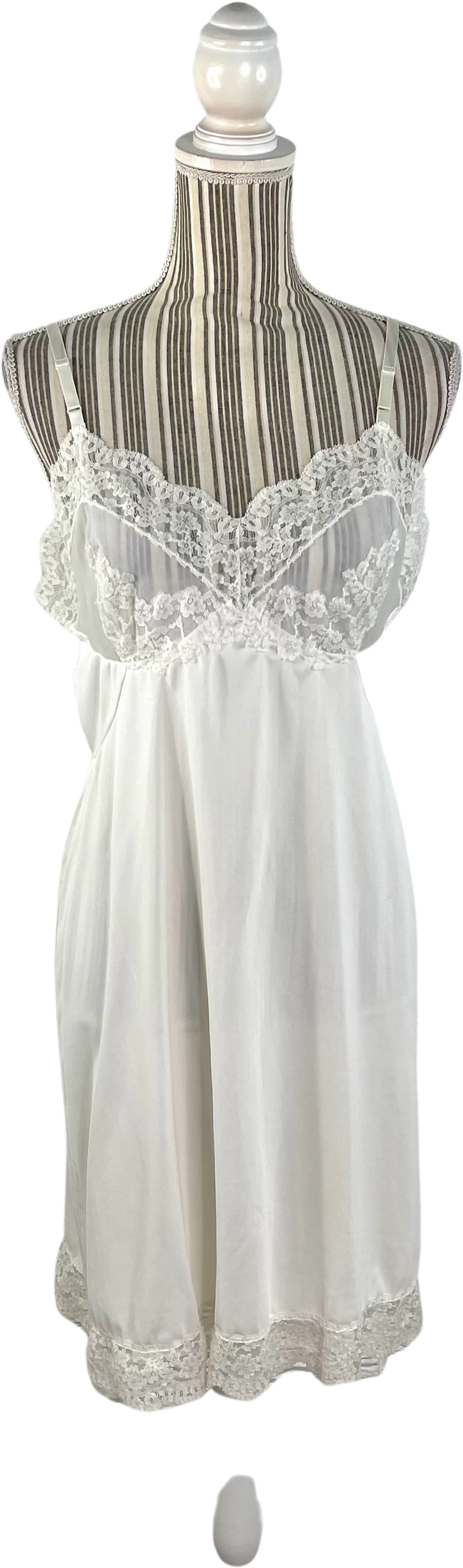 Off White Dress Slip Sheer Floral Lace By Hollywood Vasserette