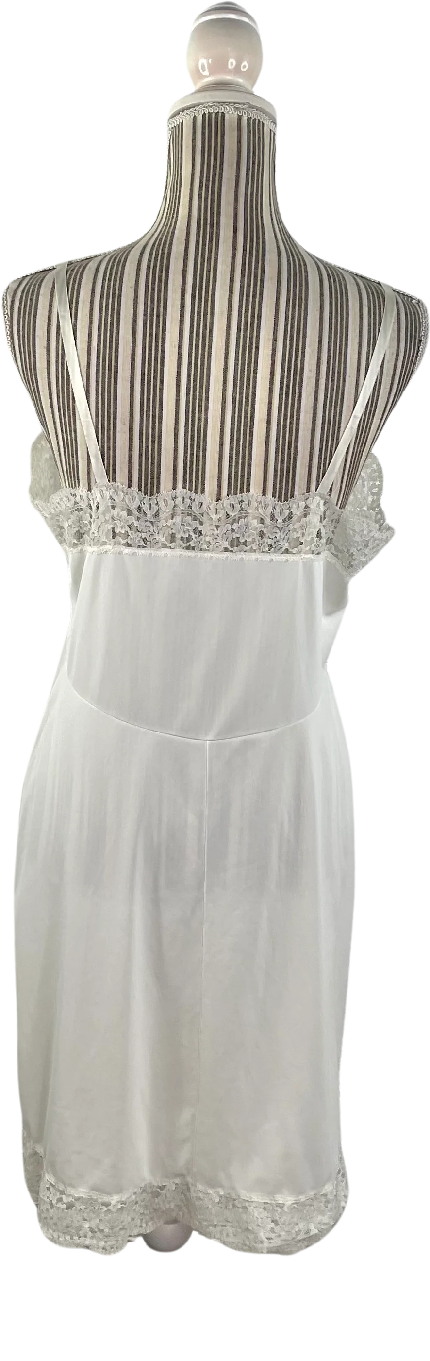 Off White Dress Slip Sheer Floral Lace By Hollywood Vasserette - Image 2