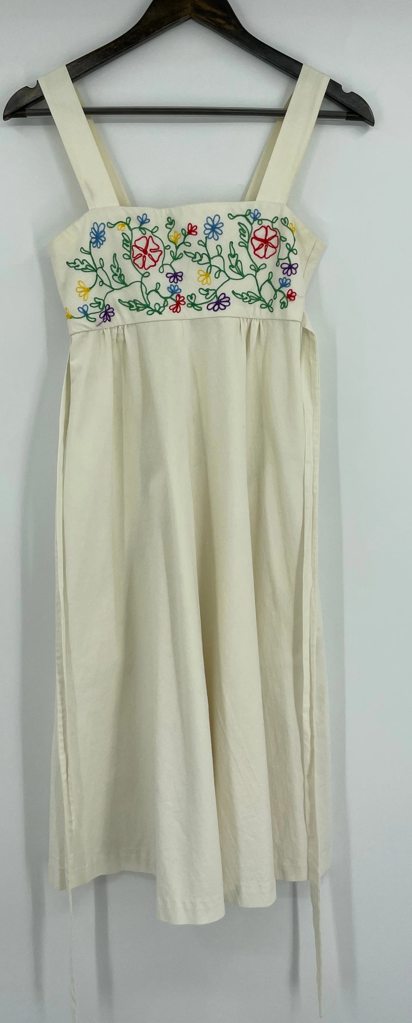 Off White Embroidered Maxi Sundress By P.j. Walsh - Image 3