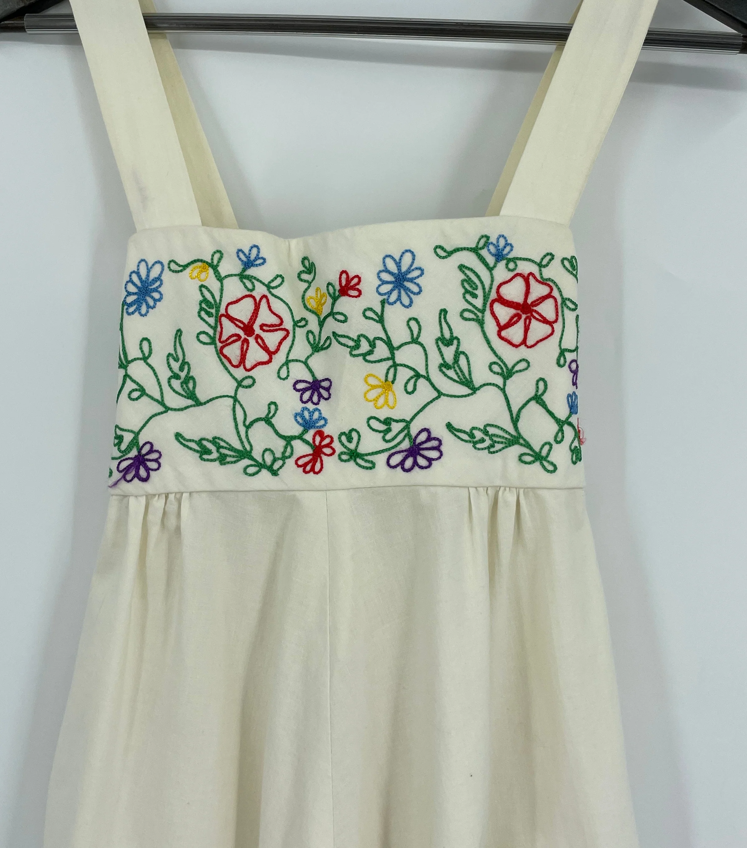 Off White Embroidered Maxi Sundress By P.j. Walsh - Image 5