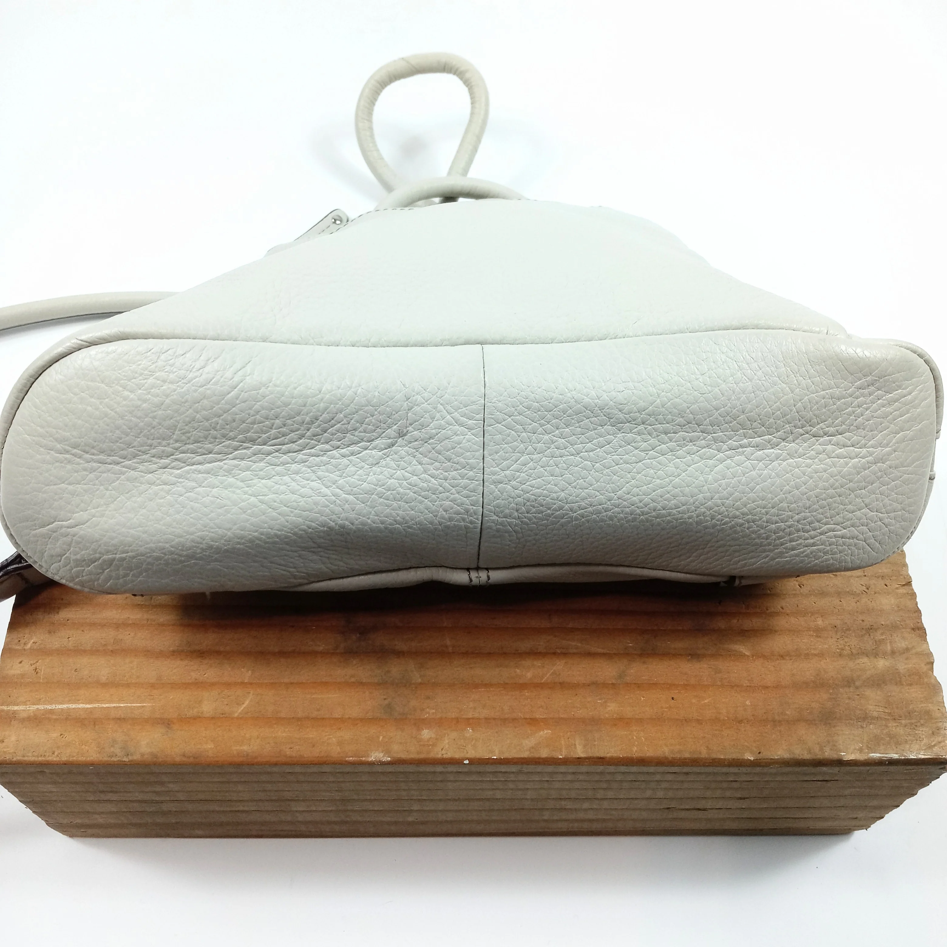 Off White Pebbled Leather Convertible Backpack By Clarks - Image 6