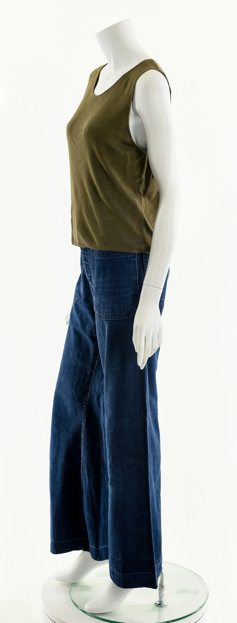 Olive Green Ribbed Slinky Tank Top by Valerie Stevens - Image 10