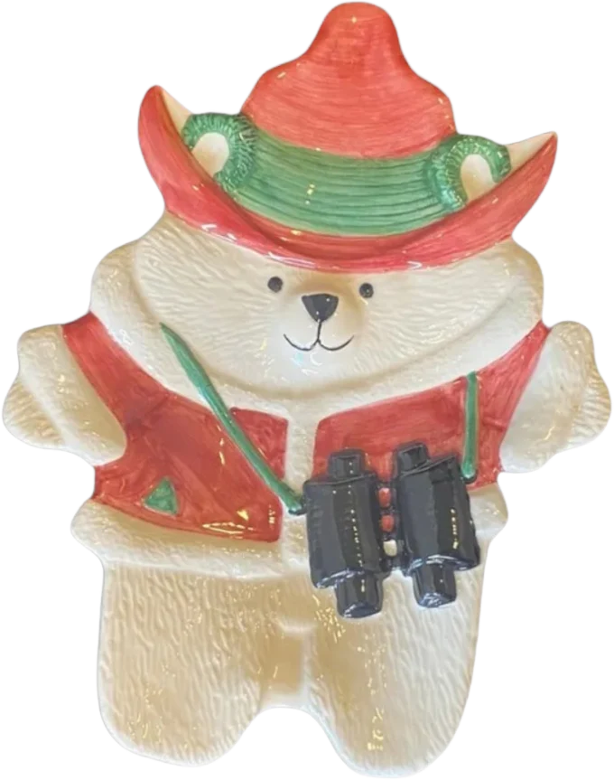 Omnibus Vintage Christmas Polar Bear Candy Dish 1995 by Euc 8x6. 5 by Fitz And Floyd