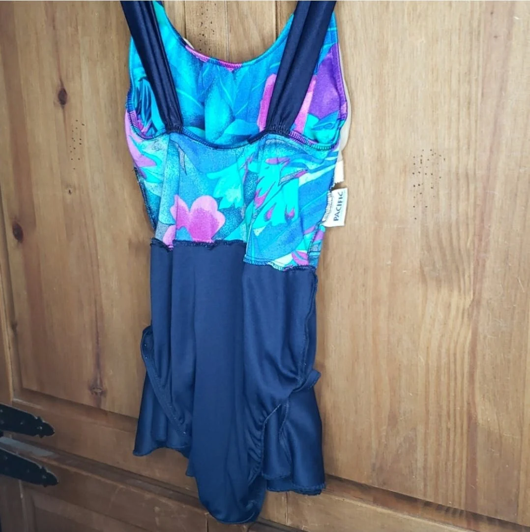 One Piece Bright Floral Skirted Swimsuit by Pacific Connections - Image 14