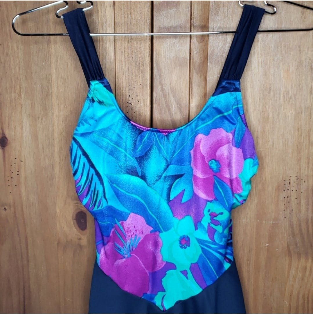 One Piece Bright Floral Skirted Swimsuit by Pacific Connections - Image 5