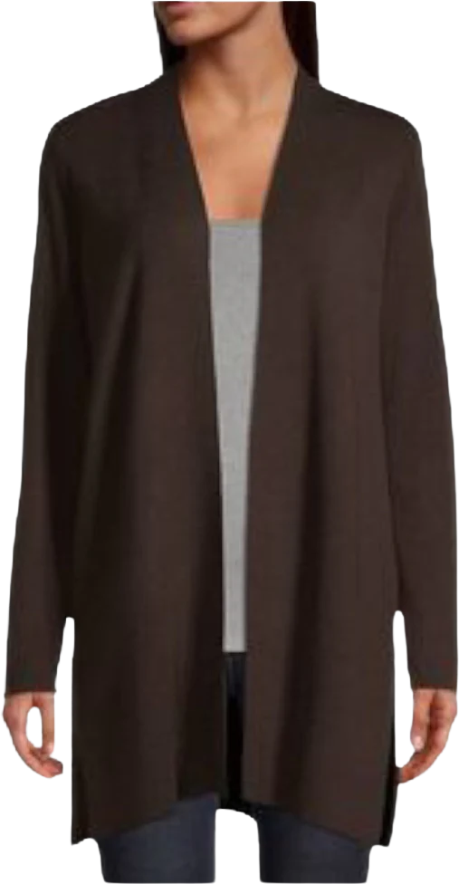 Open Front Brown Cardigan Nwot Size L by Eileen Fisher