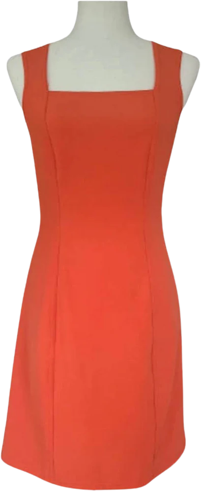 Orange 90s Does 60s Mod Mini Dress by Double Fault with Invisible Back Zipper by Double Fault