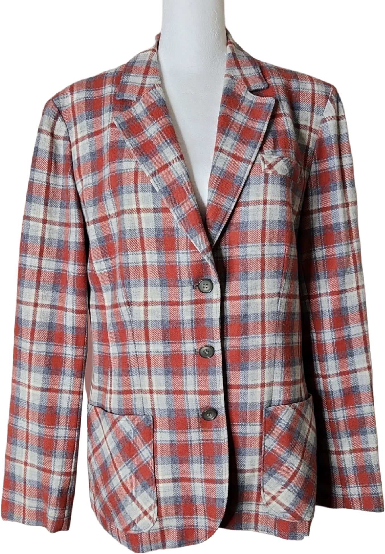 Orange And Gray Wool Dark Acedemia Blazer By Pendleton