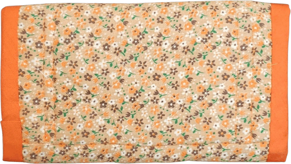Orange and Tan Ditsy Floral Quilted Tri-Fold Wallet - Image 2