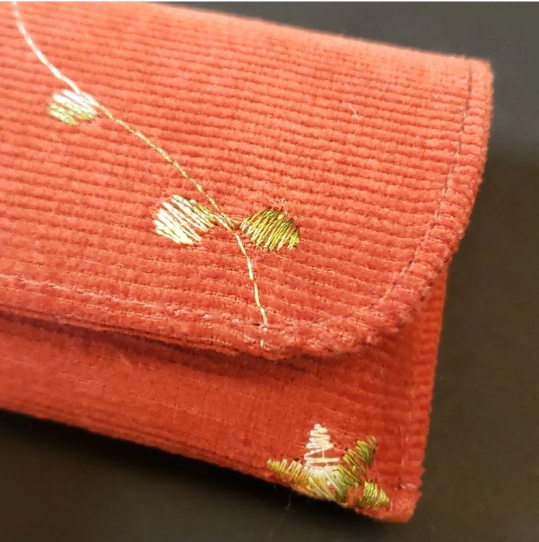 Orange Corduroy Eyeglasses Case - Image 9