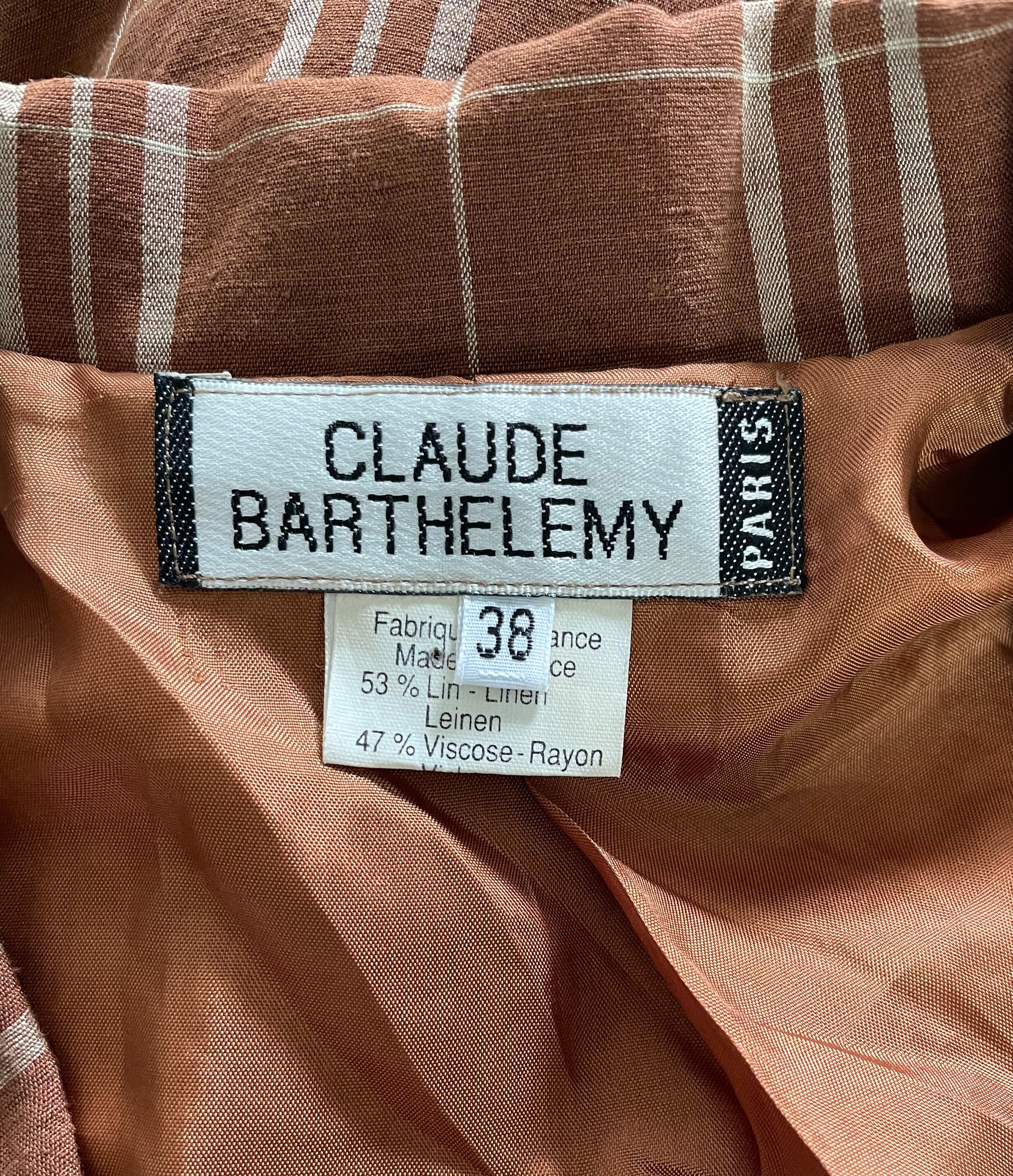 Orange Linen Blazer By Claude Barthelemy - Image 5