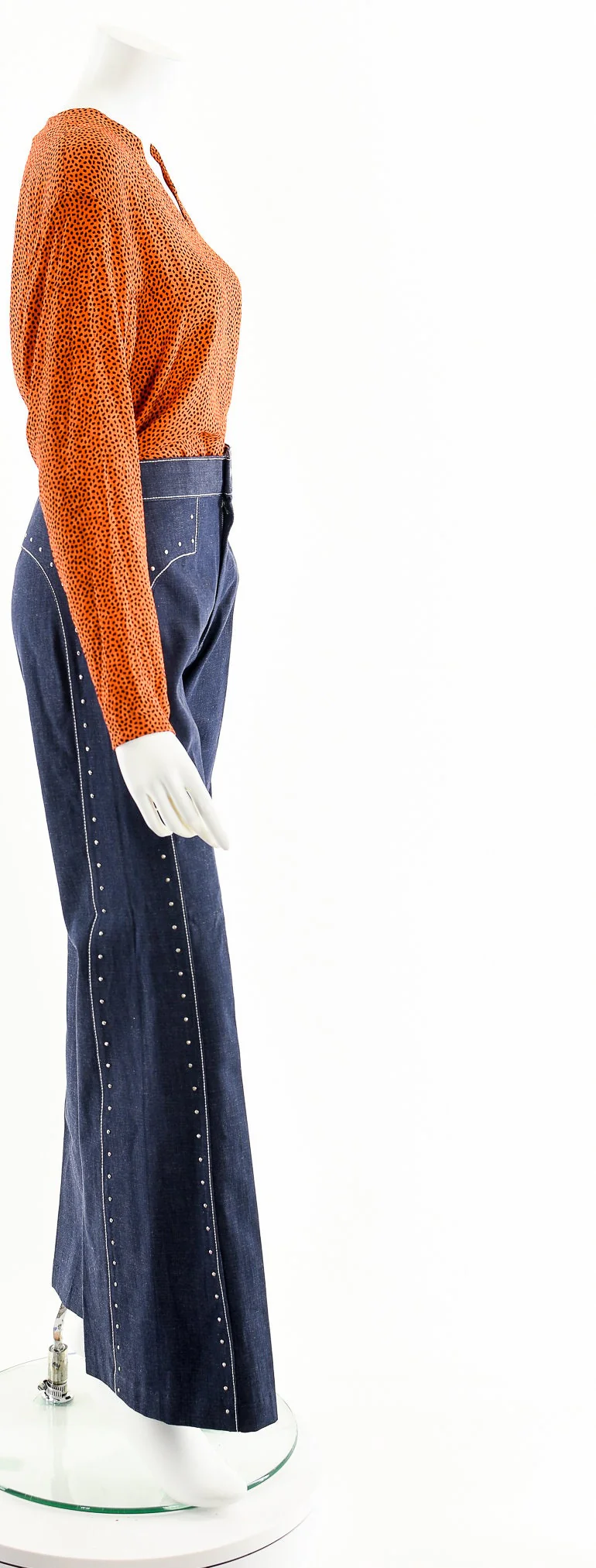 Orange Micro Dot Silk Blouse by Anne Klien II - Image 6