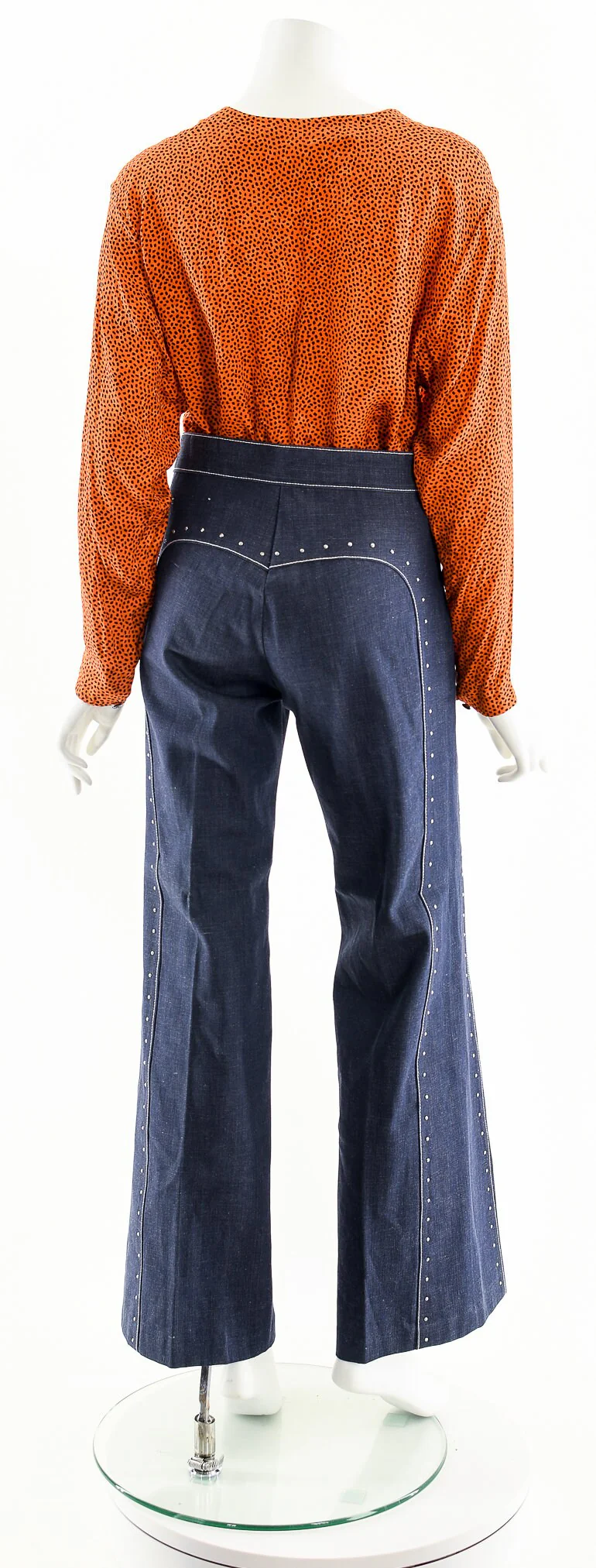 Orange Micro Dot Silk Blouse by Anne Klien II - Image 8