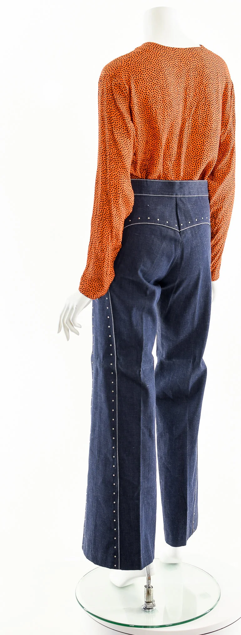 Orange Micro Dot Silk Blouse by Anne Klien II - Image 9