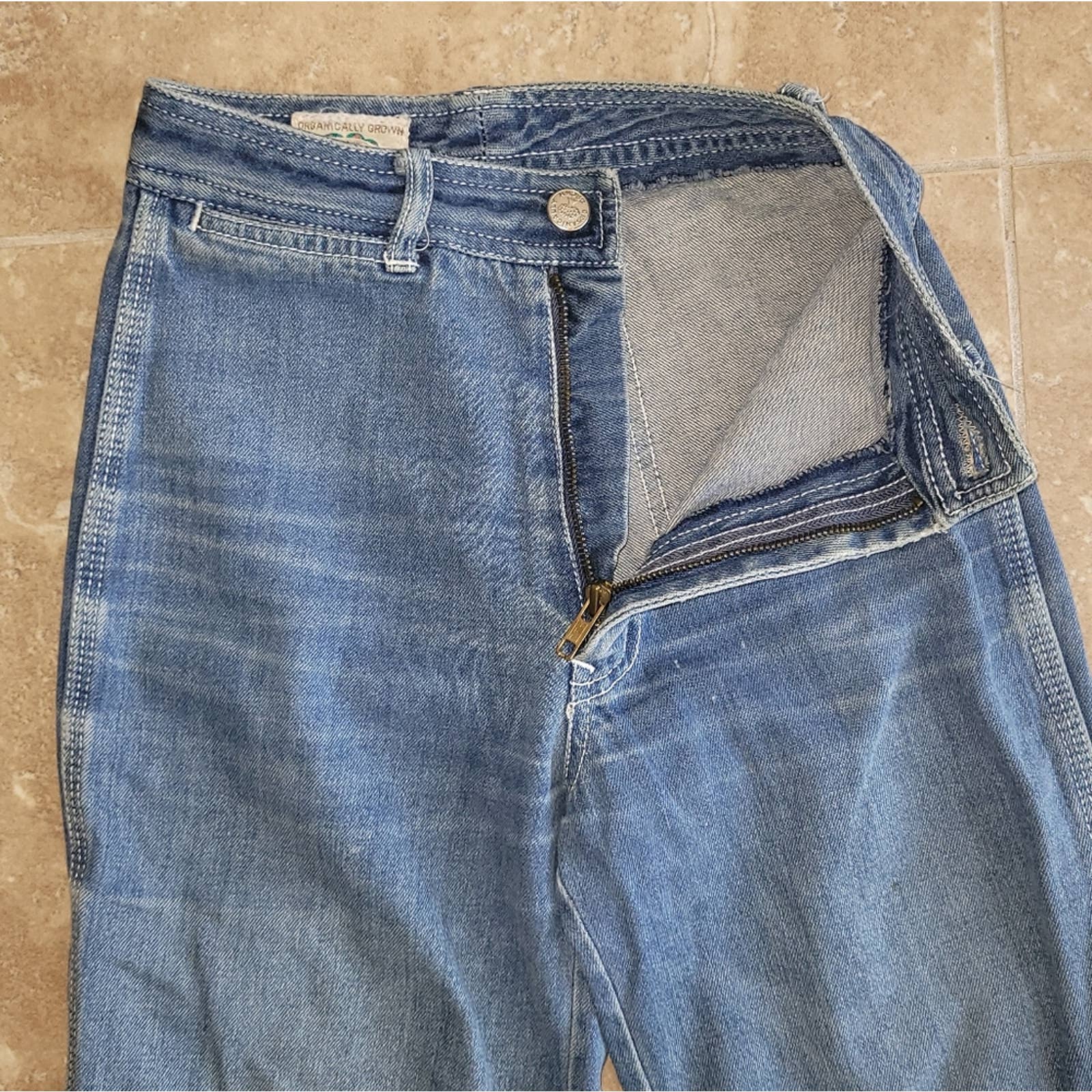 Organically Grown Light Blue Wash High Waist Denim Jeans - Xxs by Arpeja - Image 6