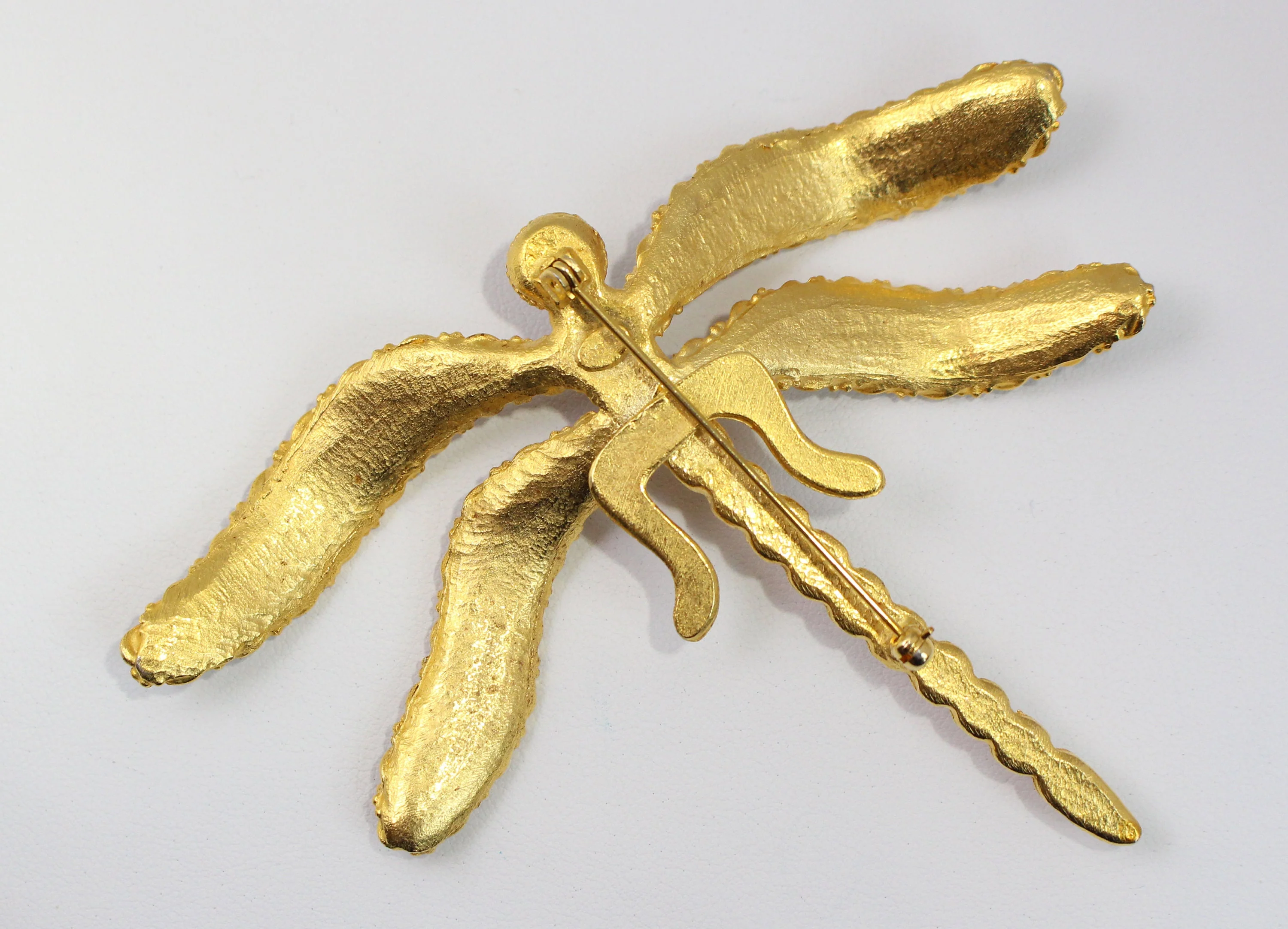 Ornate Dragonfly Brooch - Enameled Insect Crystals Rhinestones Couture Jewelry by Gerard Yosca - Image 5