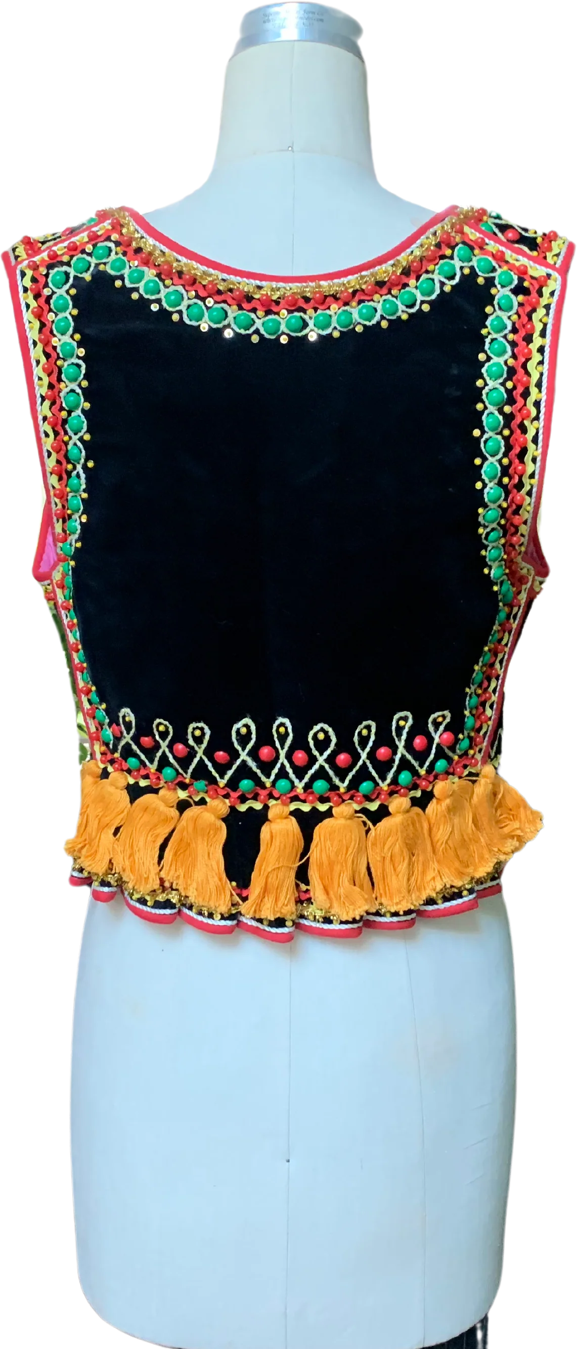 Ornate Krakow Vest Poland Black Gold Red Green By Cepelia - Image 2