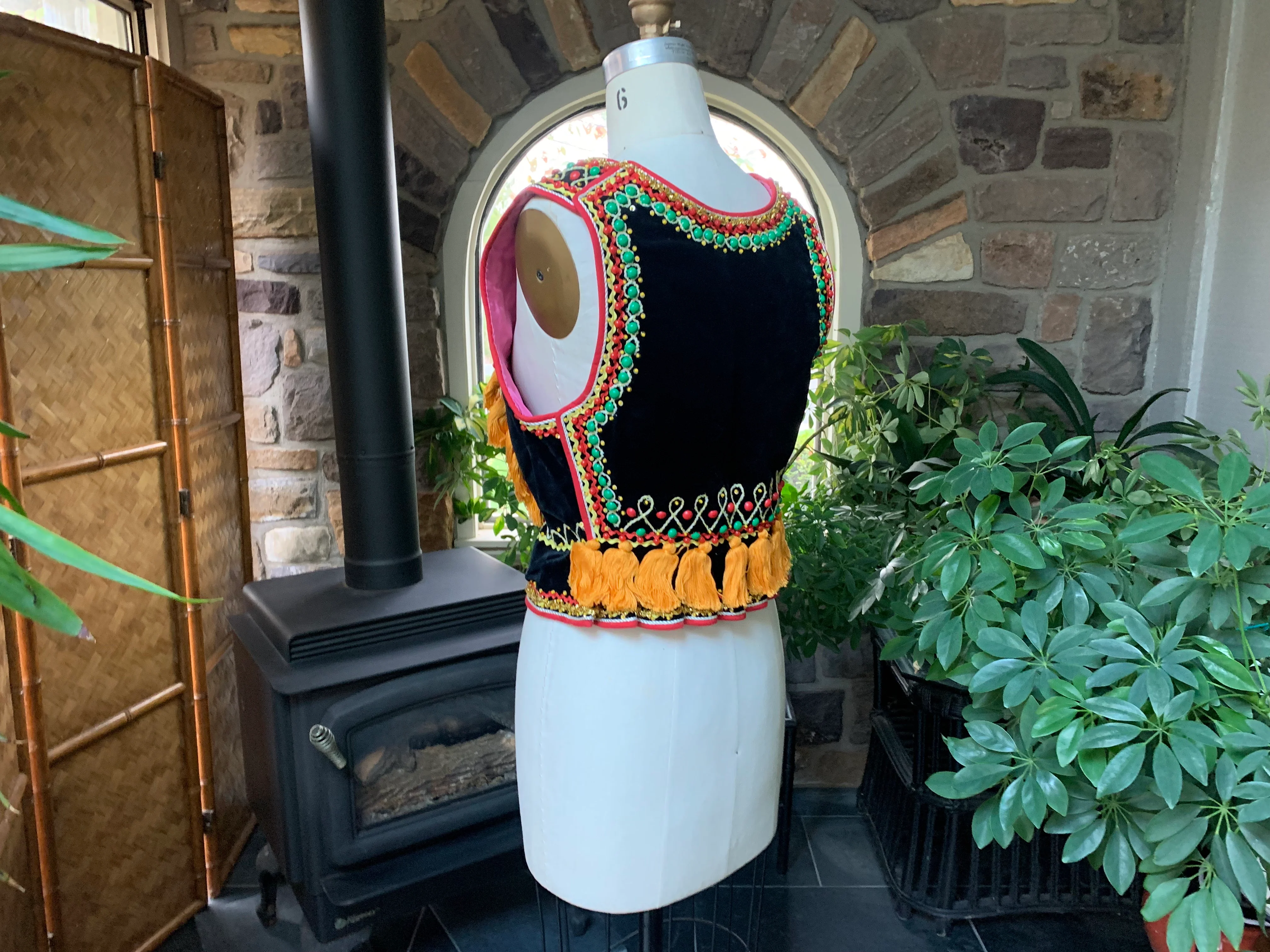 Ornate Krakow Vest Poland Black Gold Red Green By Cepelia - Image 6