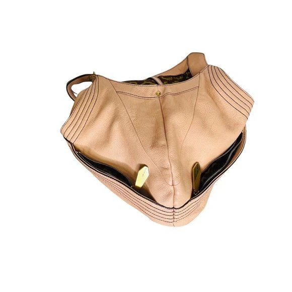 Oryany Pebbled Soft Leather Shoulder Bag Tassel and Logo Large Pale Pink 15x18x7 by orYANY - Image 6