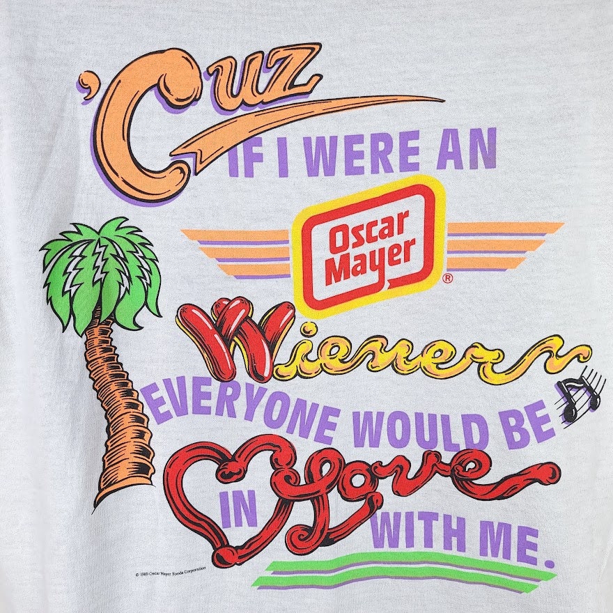 Oscar Mayer Weiner T-Shirt Vintage 80s Hot Dog Skateboard Made In Usa Mens Size Xl New - Image 6