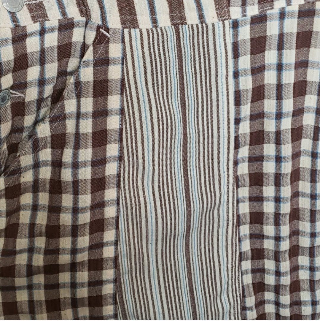 90's Brown Plaid and Stripe Overall Style Maxi Dress by Esprit - Image 10