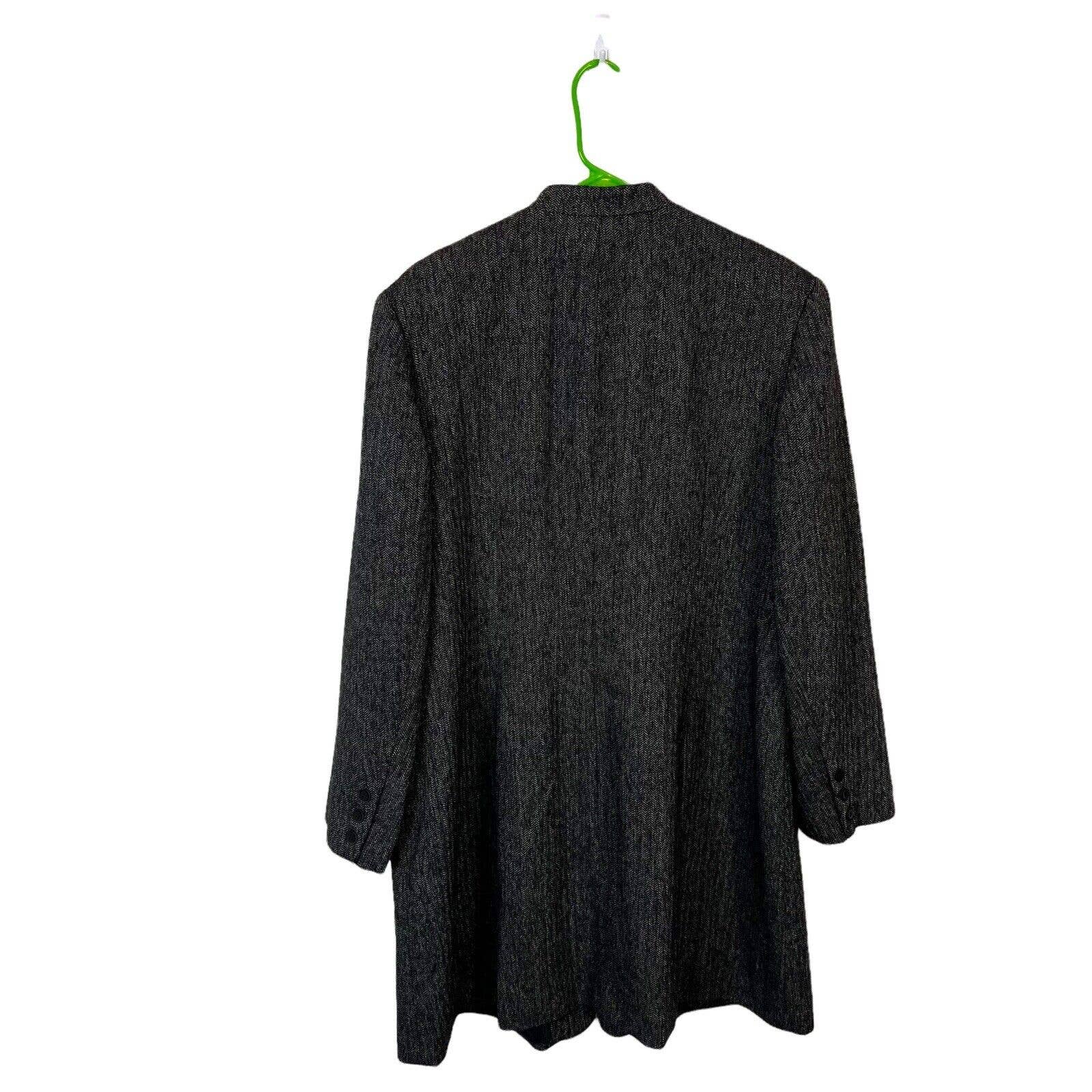 Overcoat Jacket Women's Herringbone Merino Wool Mid Weight Size 16w by Rena Rowan - Image 9