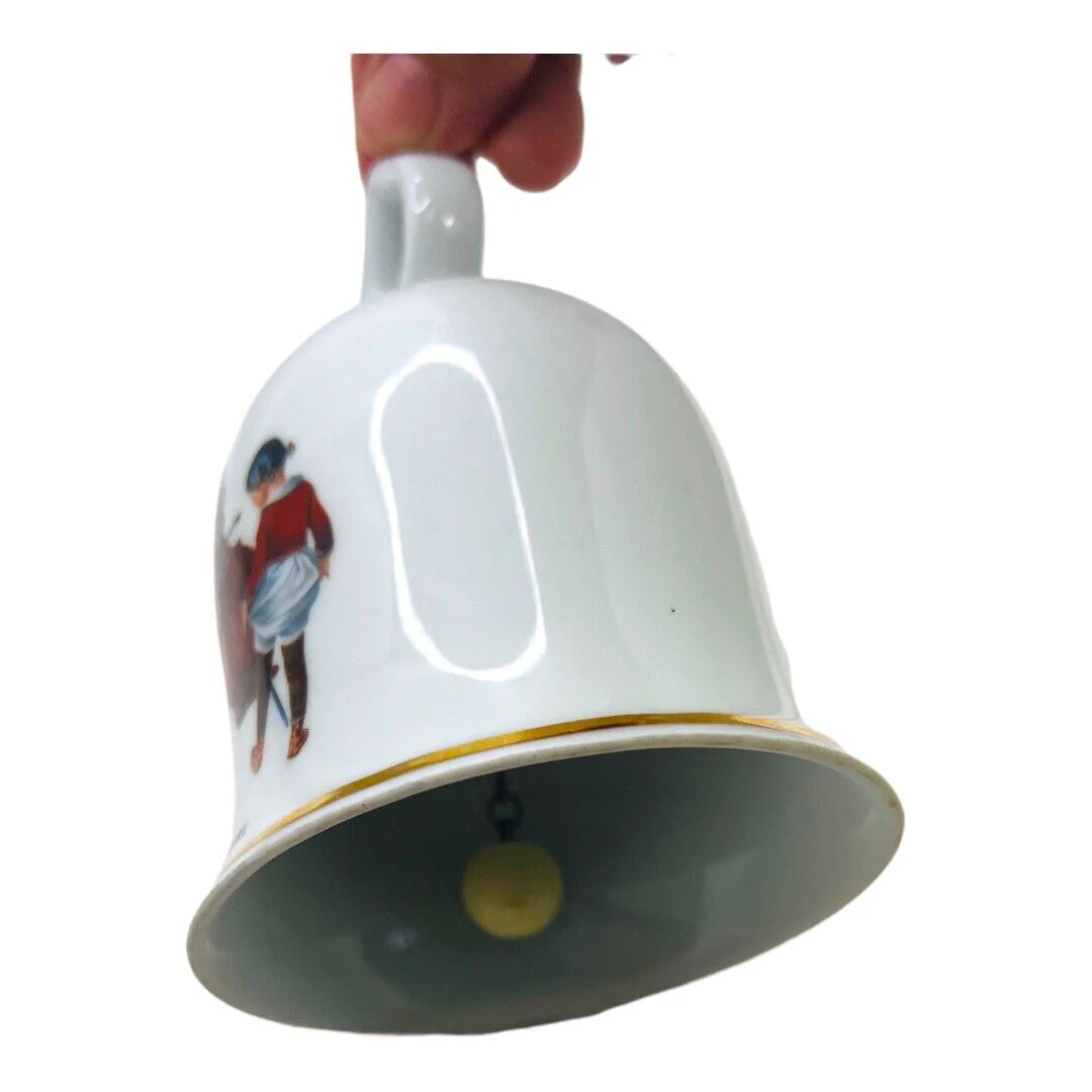 Pair of Limited Edition Bells " Grandpa's Girl" ‘back To School” by Norman Rockwell - Image 8