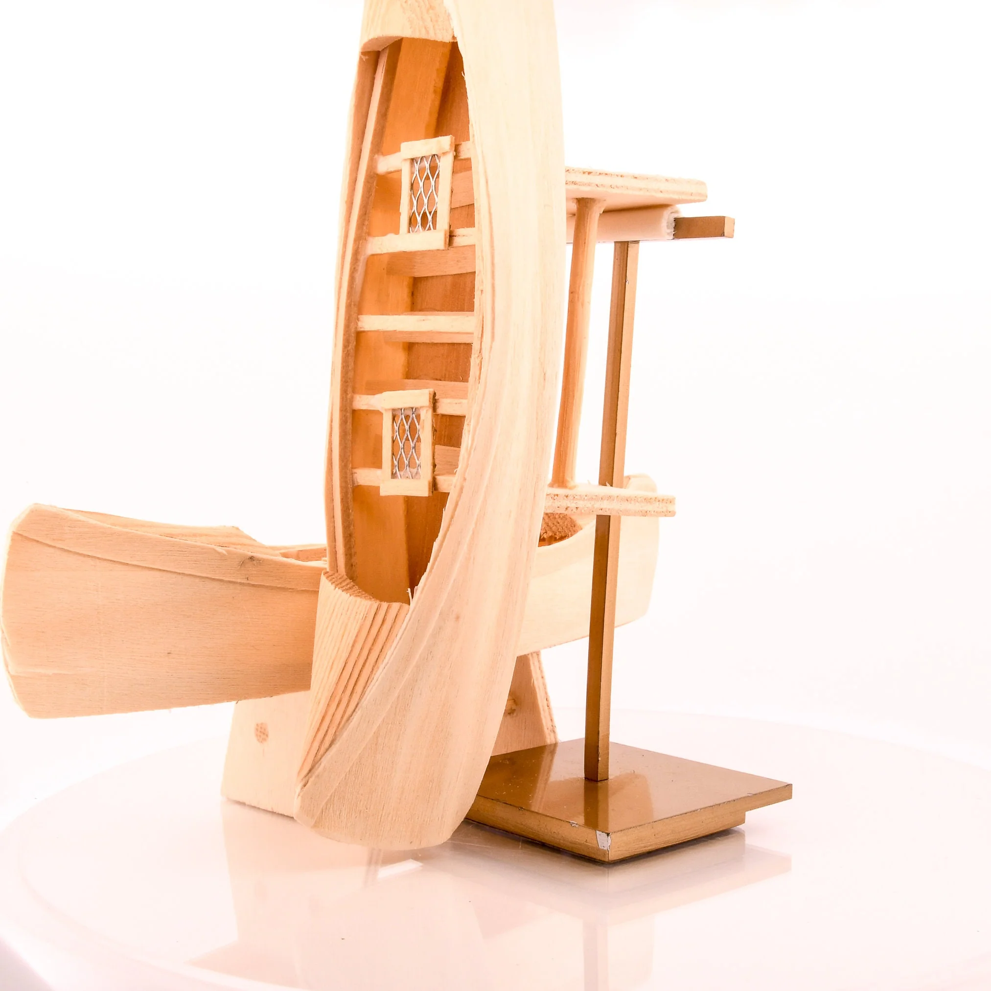 Pair of Wood Canoe Boat Models - Image 3