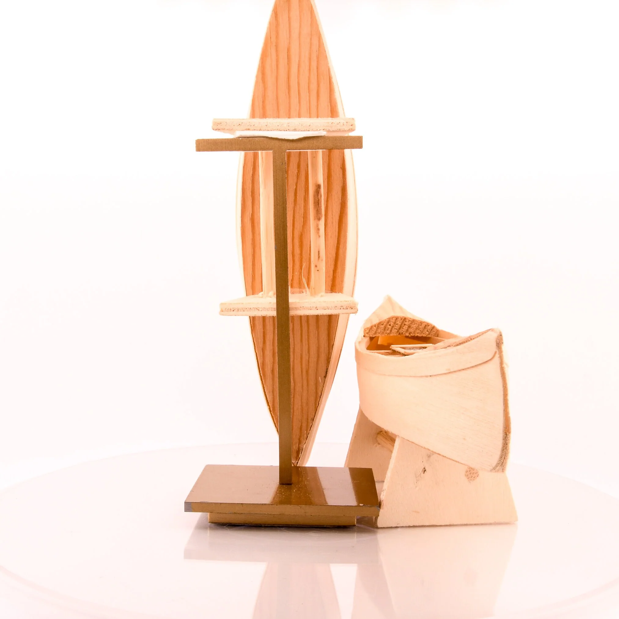 Pair of Wood Canoe Boat Models - Image 6