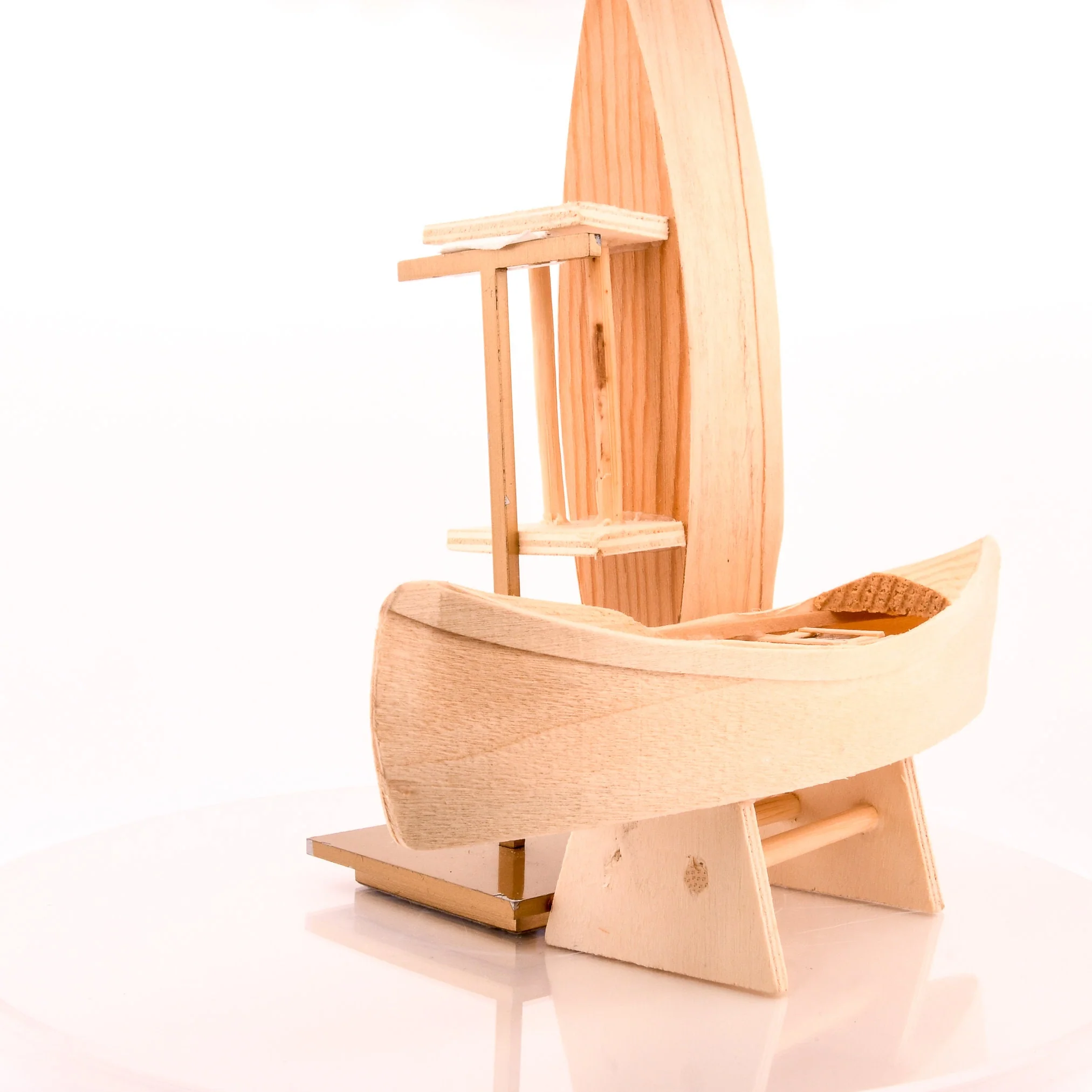 Pair of Wood Canoe Boat Models - Image 7