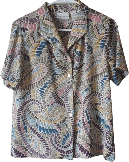 Muted Paisley Print Blouse by Alfred Dunner