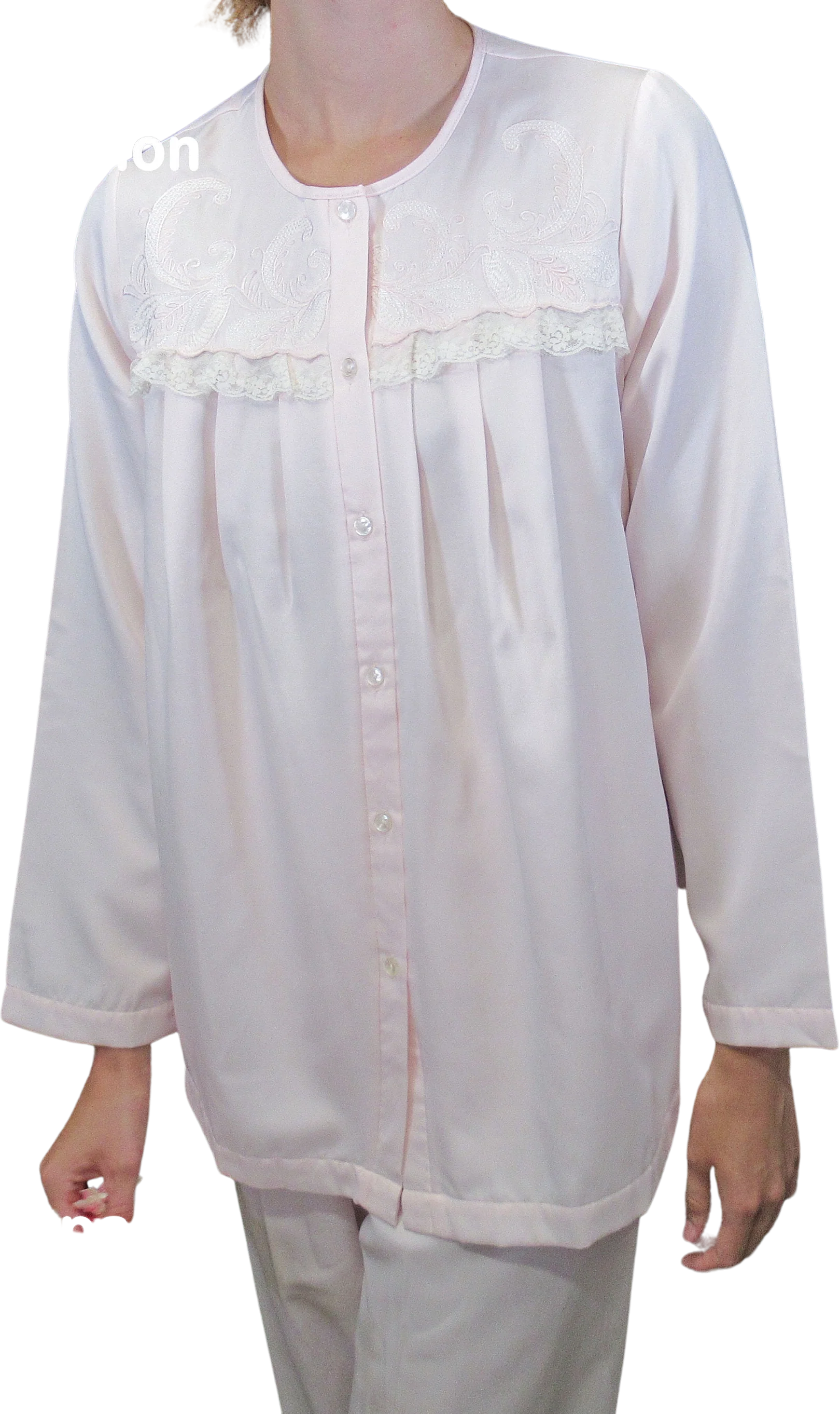 Pajama Set Shell Pink Shadowline Cuddlemere Nylon Elastic Pants by Shadowline - Image 2