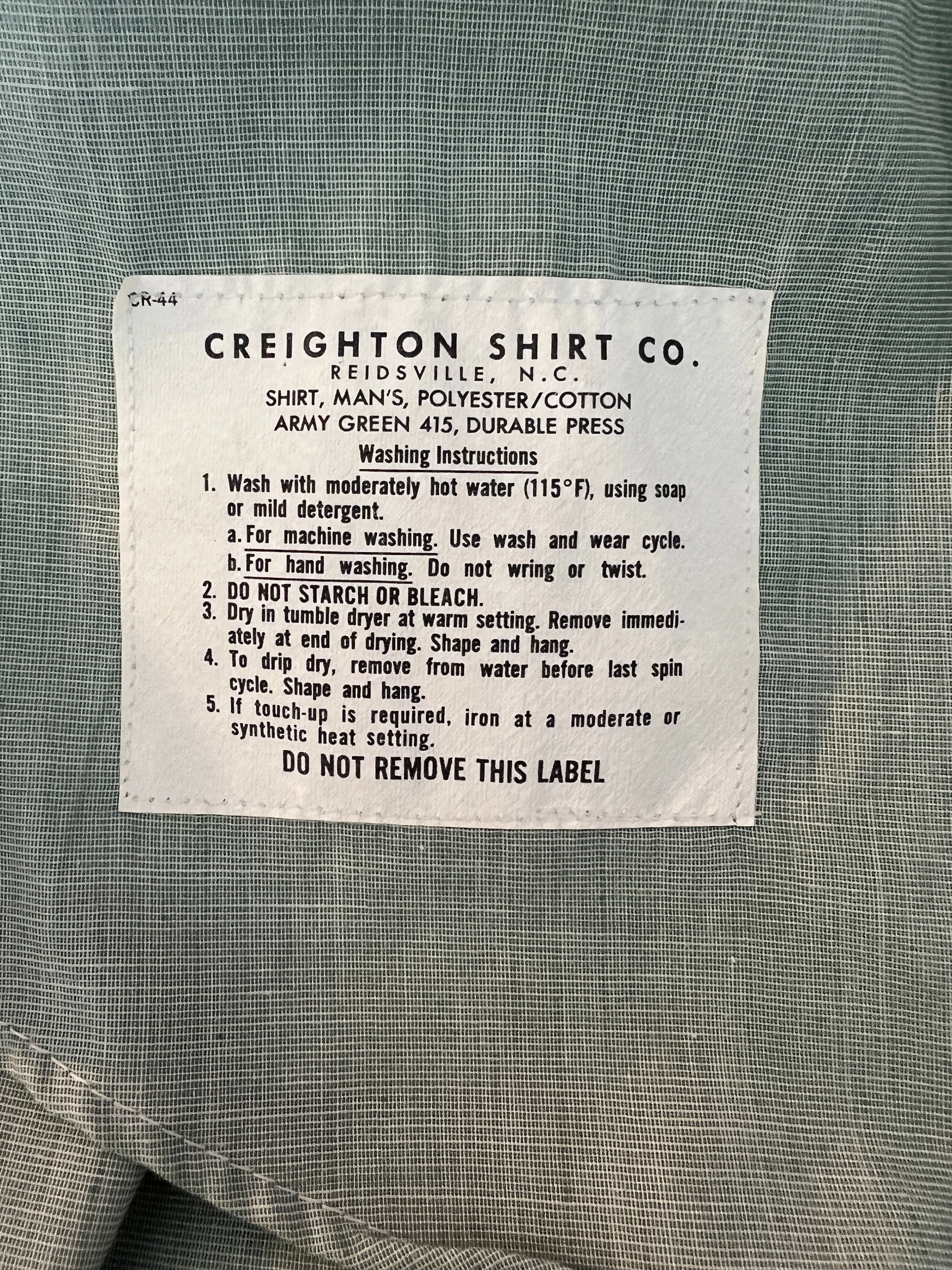 Pale Green Chambray Military Button Up by Creighton - Image 6