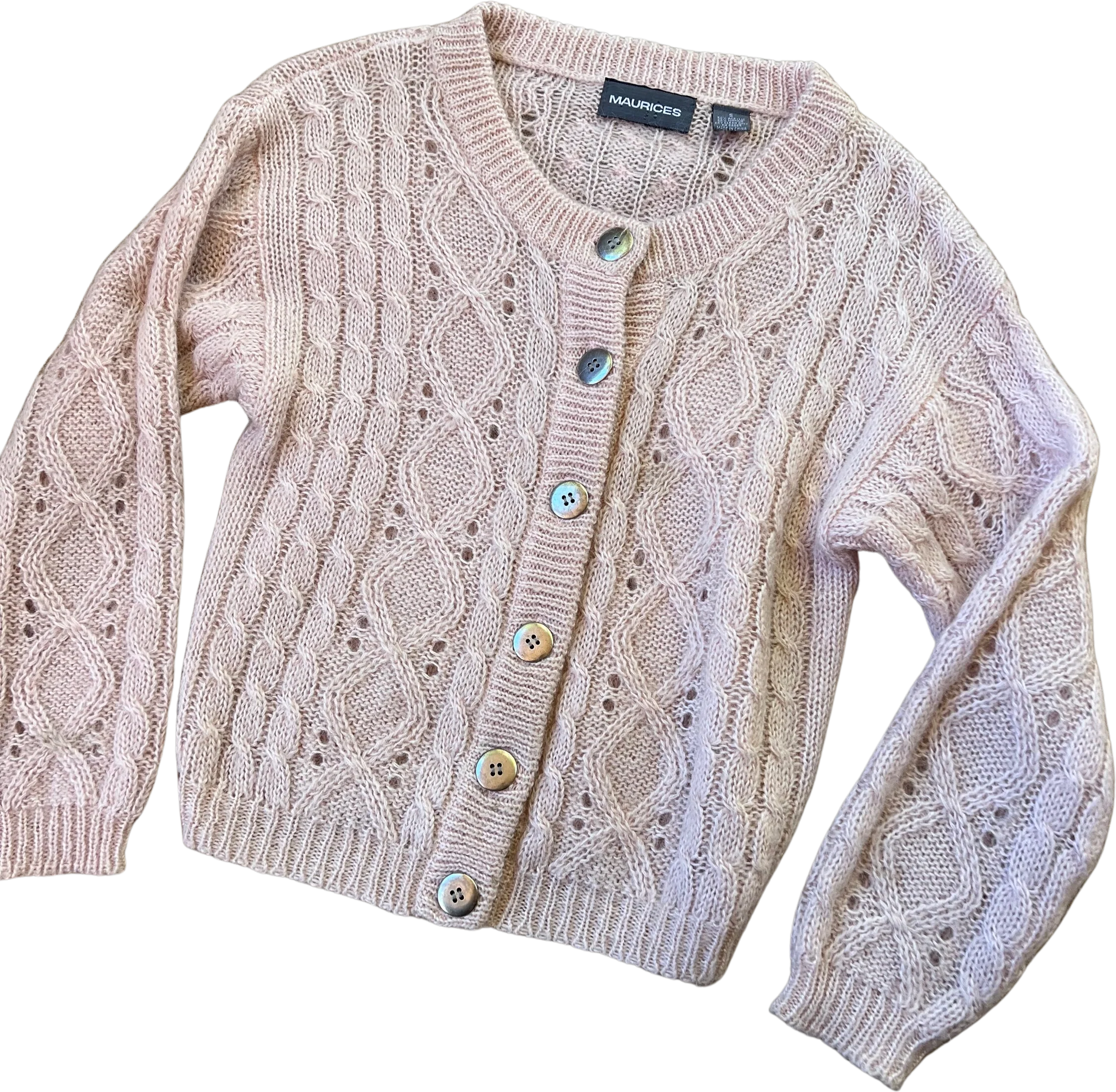 Pale Mauve Mohair Blend Cardigan