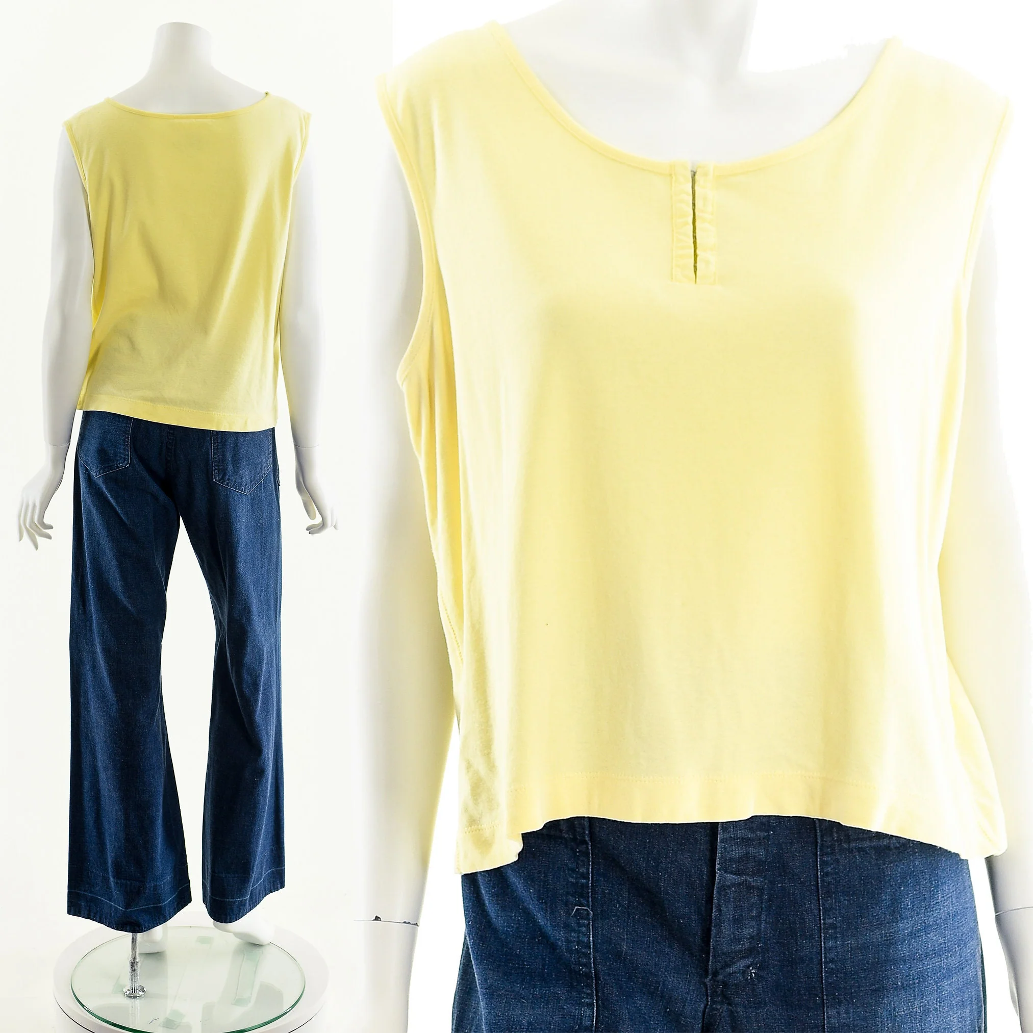 Pale Yellow Cotton Tank by Real Comfort - Image 2